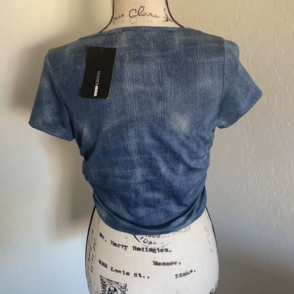 Fashion Nova My Favorite Vice Set Distressed TOP ONLY - Picture 4 of 12